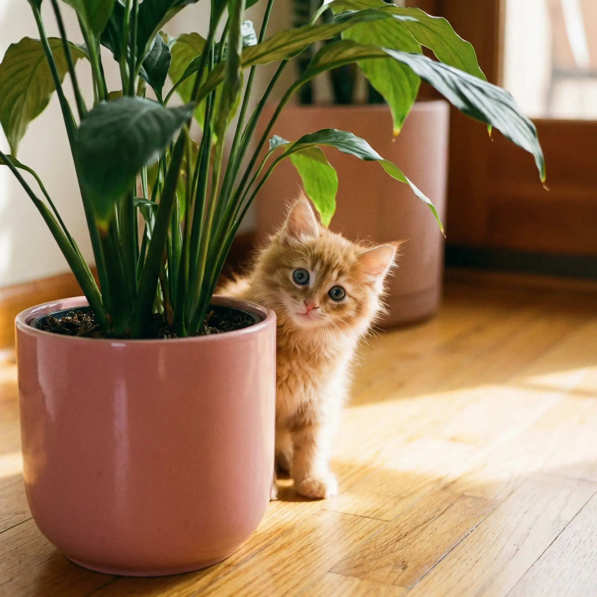 小猫从花盆后探头 - 老牛嫩草app